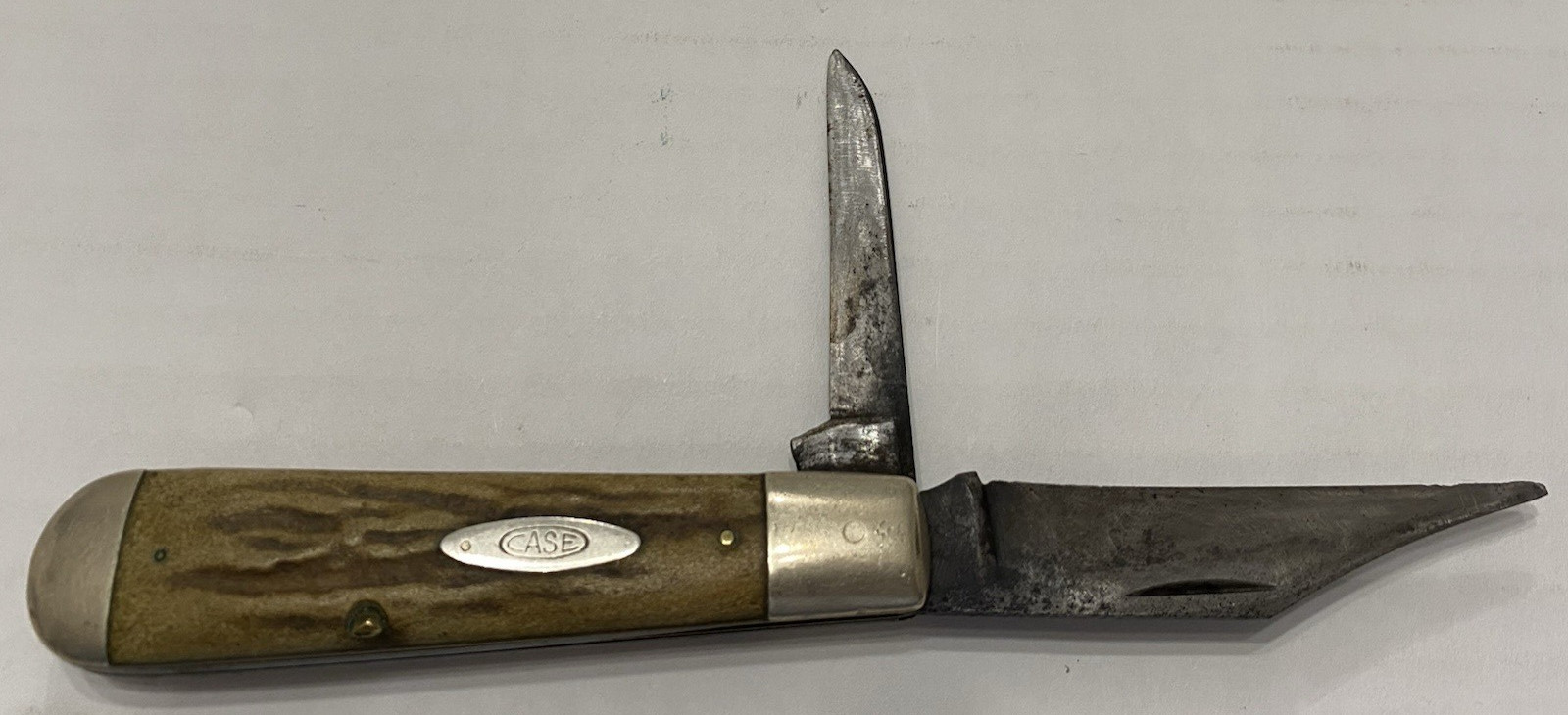 VINTAGE CASE XX 2-BLADE FOLDING POCKET KNIFE ~ STAG HANDLE 1940-1964 (PARTS)