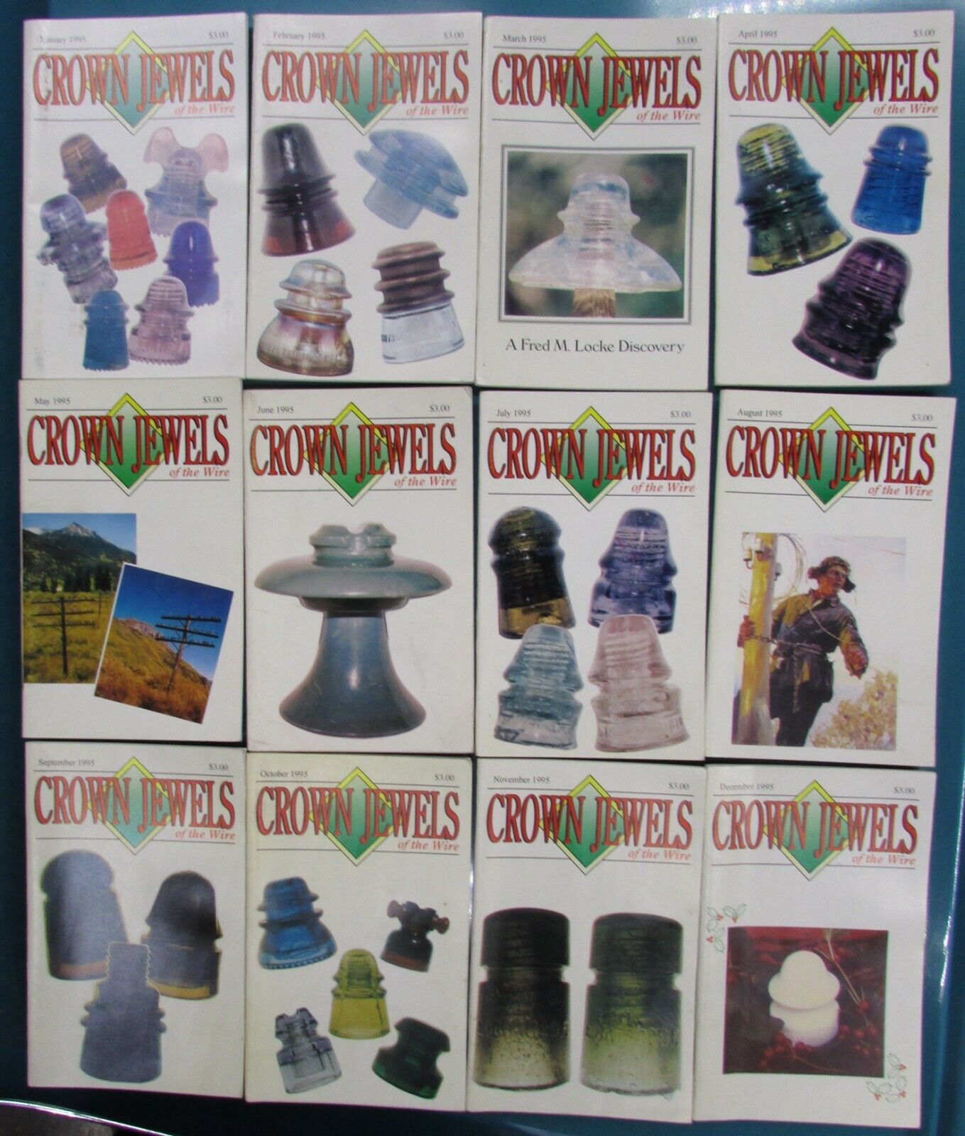 CROWN JEWELS OF THE WIRE INSULATOR MAGAZINE 1995 COMLETE 12 ISSUES