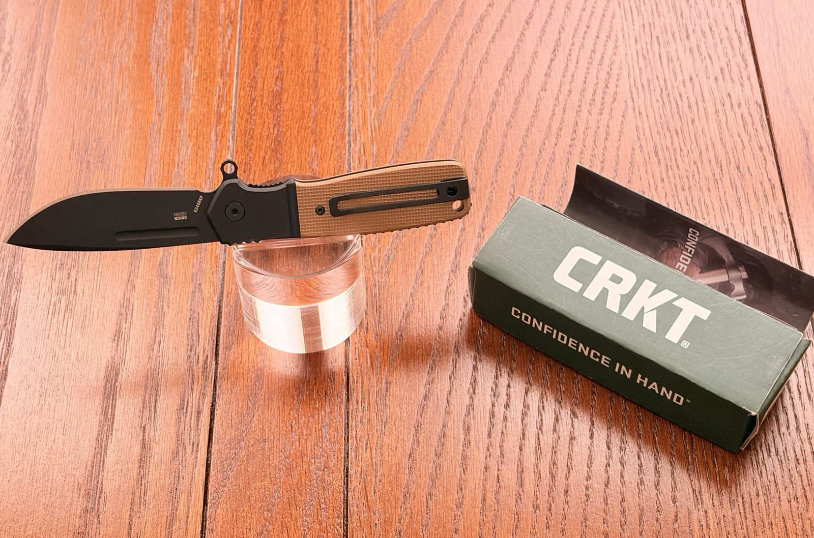 CRKT Homefront Compact K245BKP Stainless Drop Point Liner Lock Tan G10