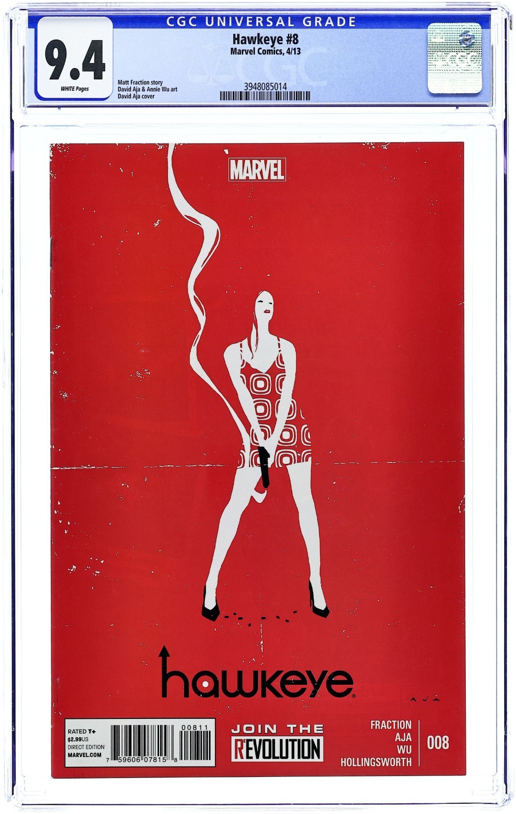 Hawkeye #8A - 2013 - CGC 9.4 - David Aja
