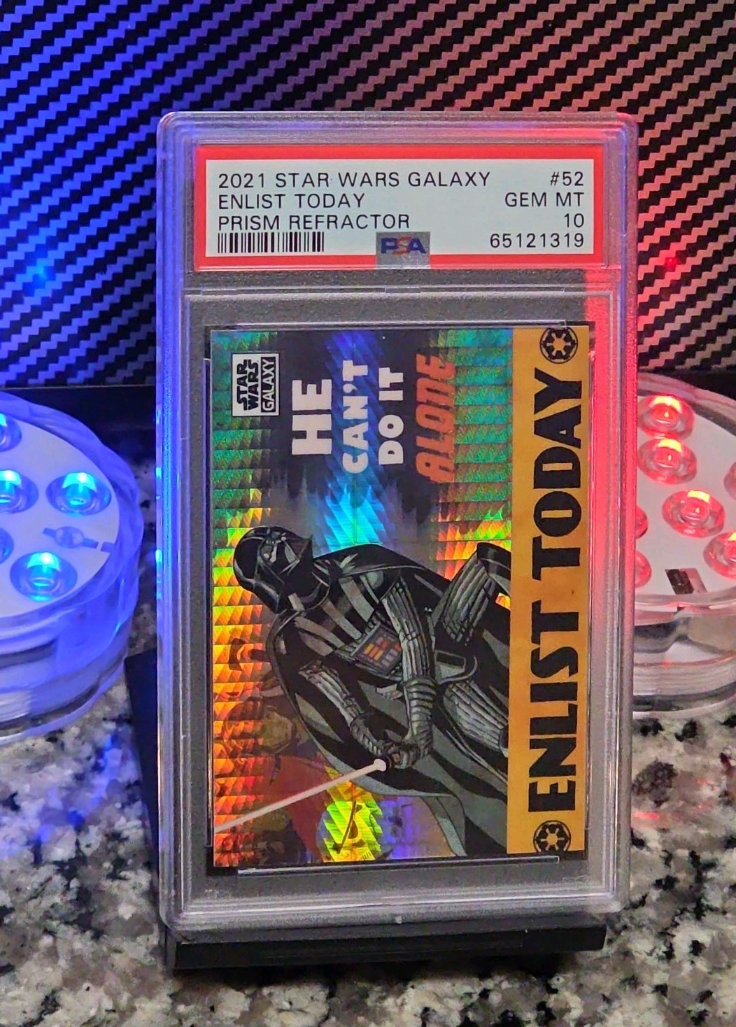 2021 Star Wars Galaxy🔥Prism🔥PSA 10 Enlist Today #52 Vader Propaganda #63/75🔥 2021 Star Wars Galaxy🔥Prism🔥PSA 10 Enlist Today #52 Vader Propaganda #63/75🔥