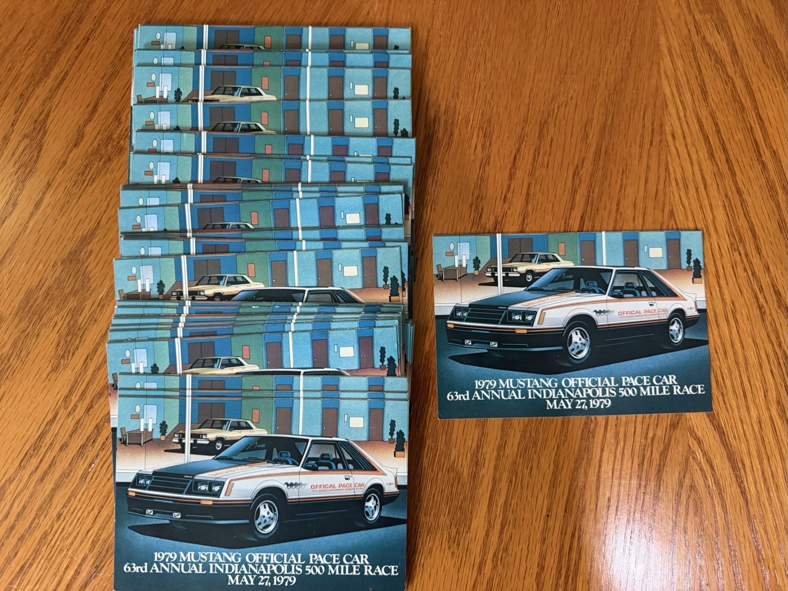 Lot Of 46 Unposted 1979 Ford Mustand Dealer Postcards Indianapolis 500 Race Lot Of 46 Unposted 1979 Ford Mustand Dealer Postcards Indianapolis 500 Race