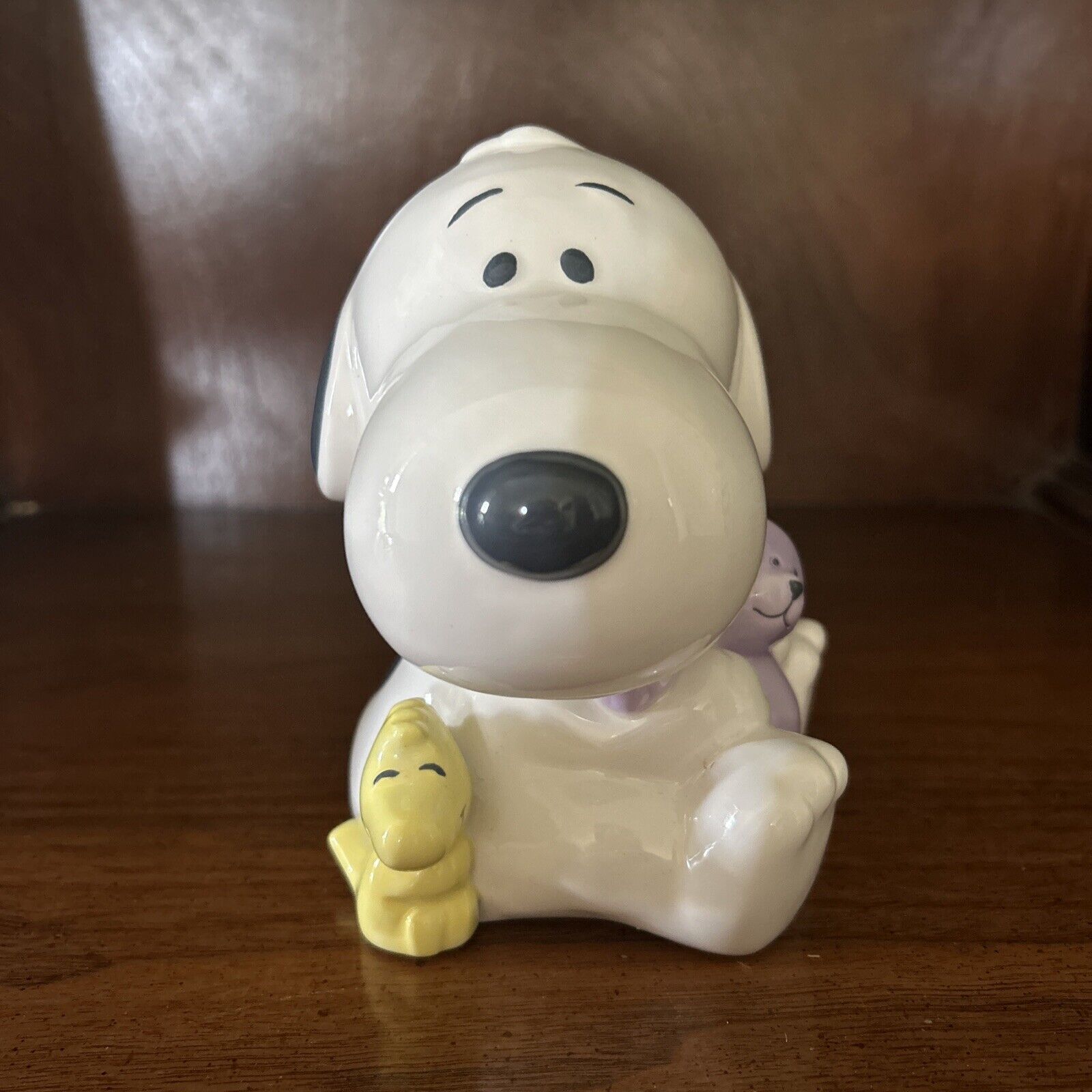 Hallmark Retro Baby Snoopy, Woodstock and Teddy Bear Ceramic Piggy Bank 6\