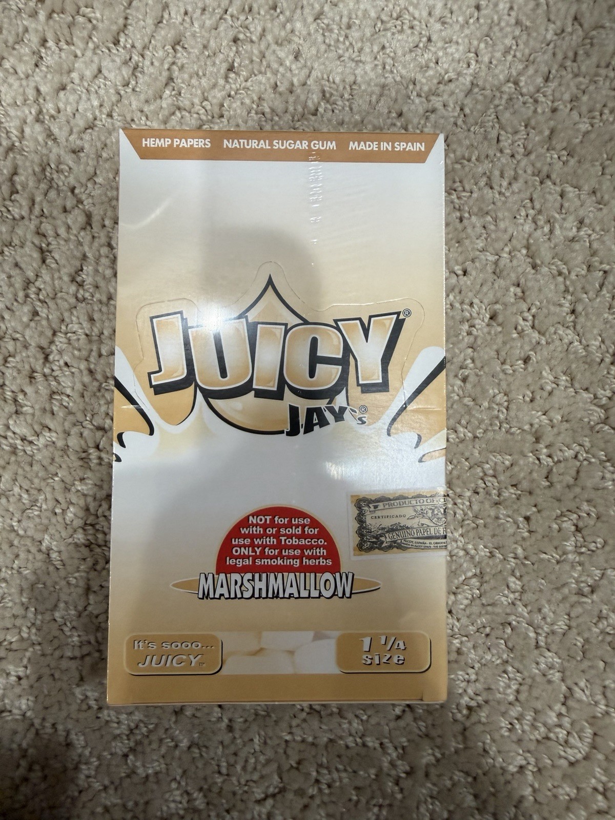 Juicy Jay's Marshmallow Flavored Rolling Papers 1 1/4 Box of 24 New Sealed Juicy Jay's Marshmallow Flavored Rolling Papers 1 1/4 Box of 24 New Sealed