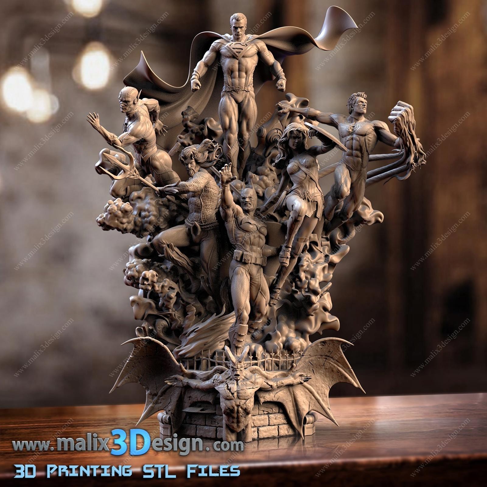 1:8 Justice League DC Comics Fan Art UNPAINTED Resin Diorama Garage Kit