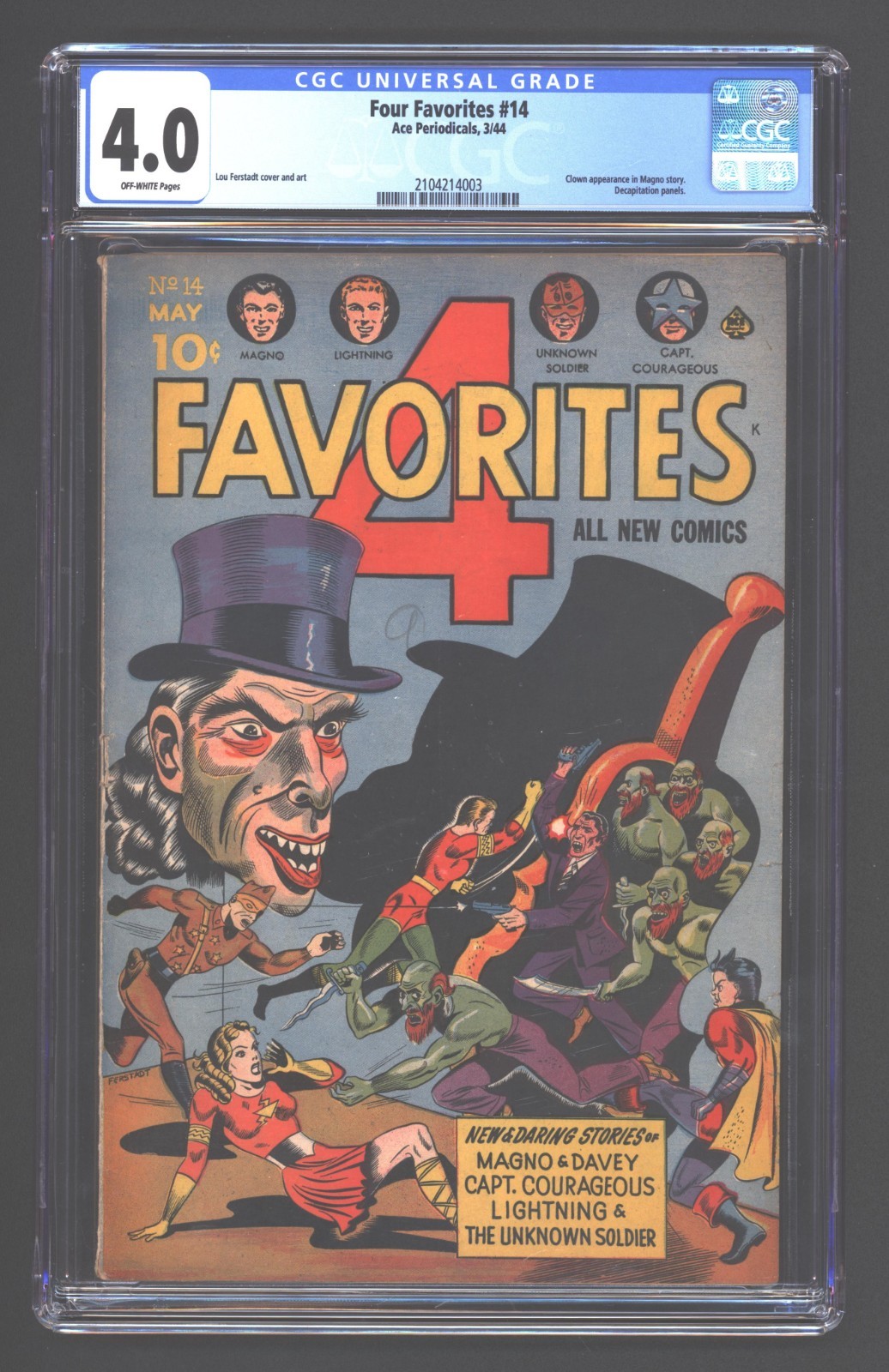 Four Favorites 14 CGC 4.0 Decapitation Panels 1944 Four Favorites 14 CGC 4.0 Decapitation Panels 1944