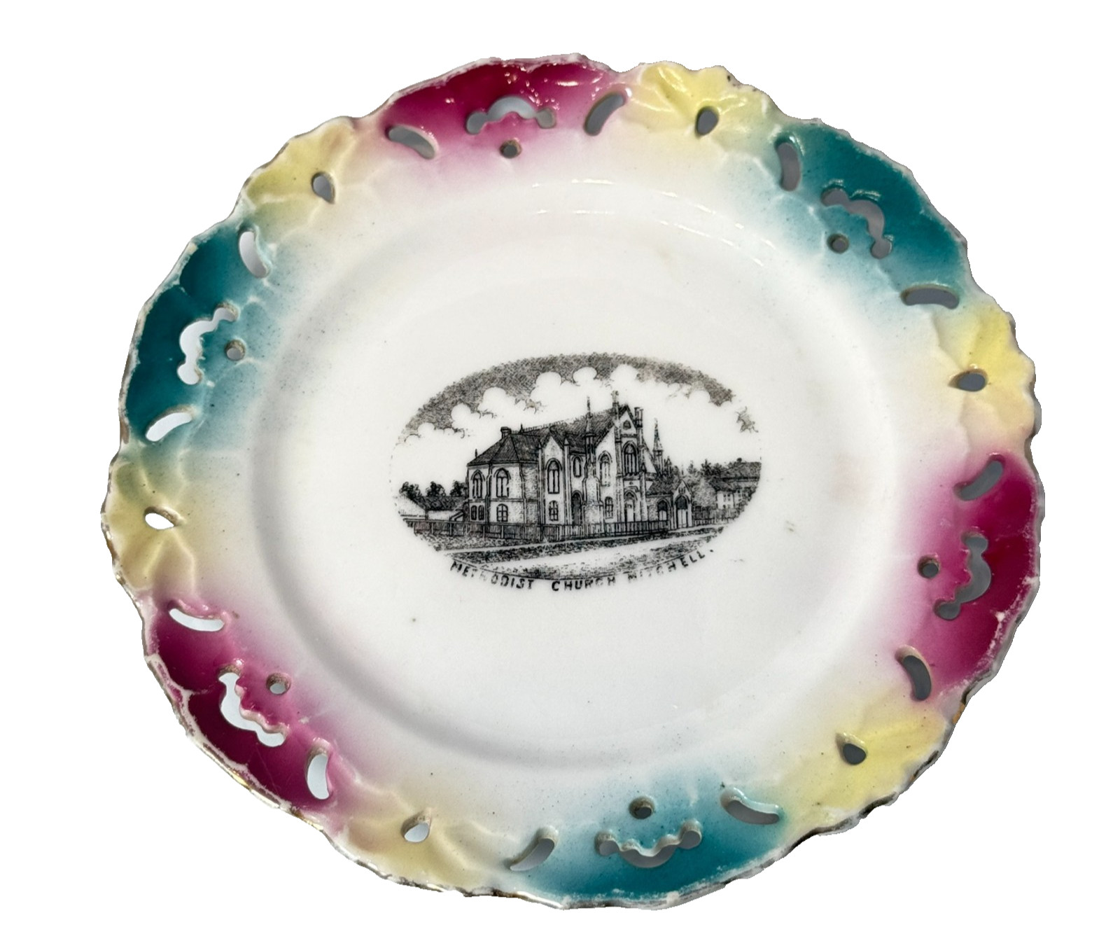 METHODIST CHURCH MITCHELL - OTTAWA CANADA Souvenir China TRINKET DISH PLATE