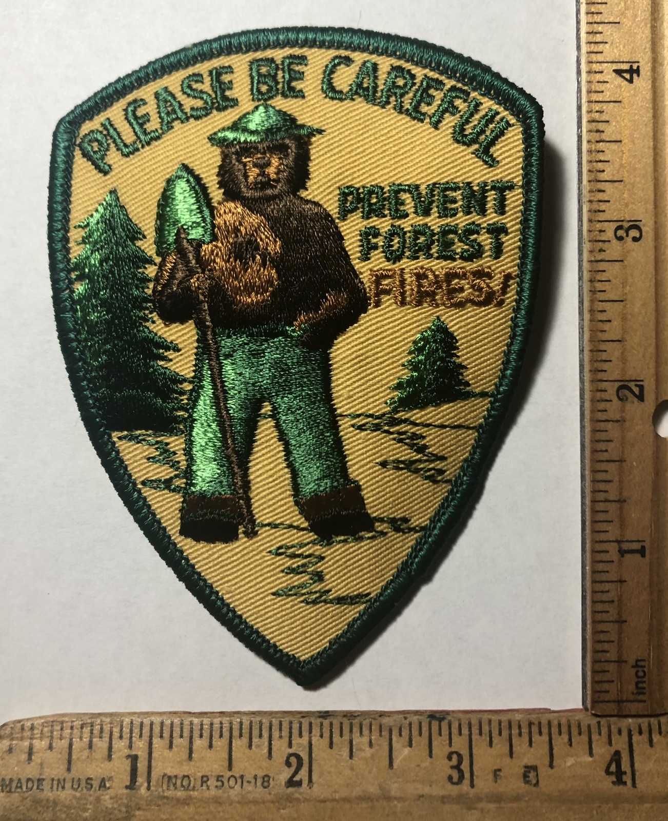 Vintage Smokey The Bear Patch Please Be Careful Prevent Forest Fires Park Ranger Vintage Smokey The Bear Patch Please Be Careful Prevent Forest Fires Park Ranger