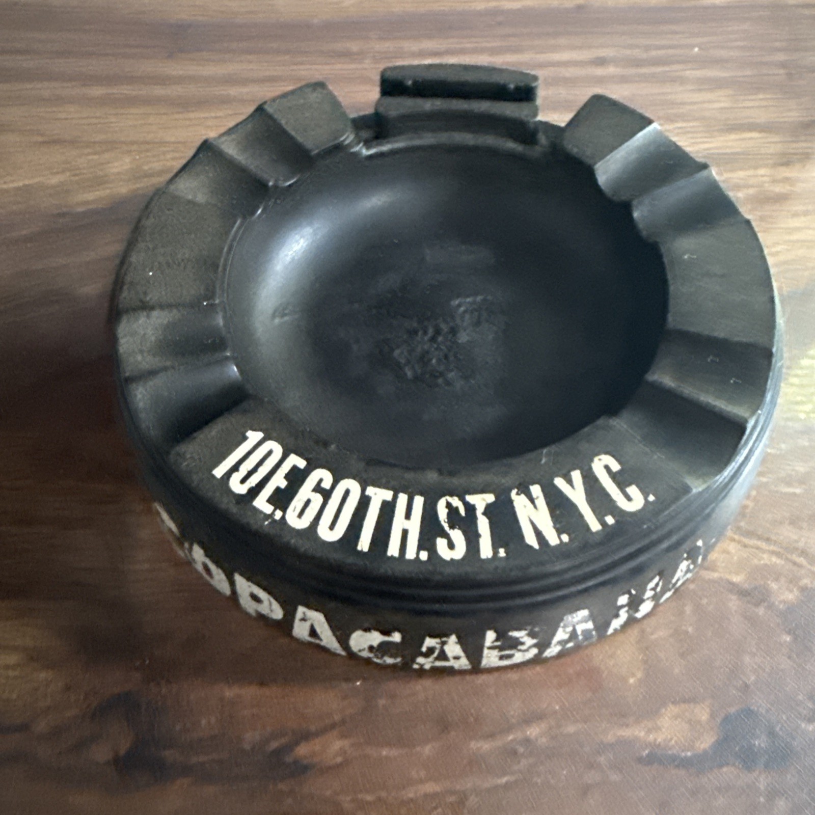Vintage Copacabana NYC Ashtray 10 E 60th St New York Black Advertising Club Bar Vintage Copacabana NYC Ashtray 10 E 60th St New York Black Advertising Club Bar