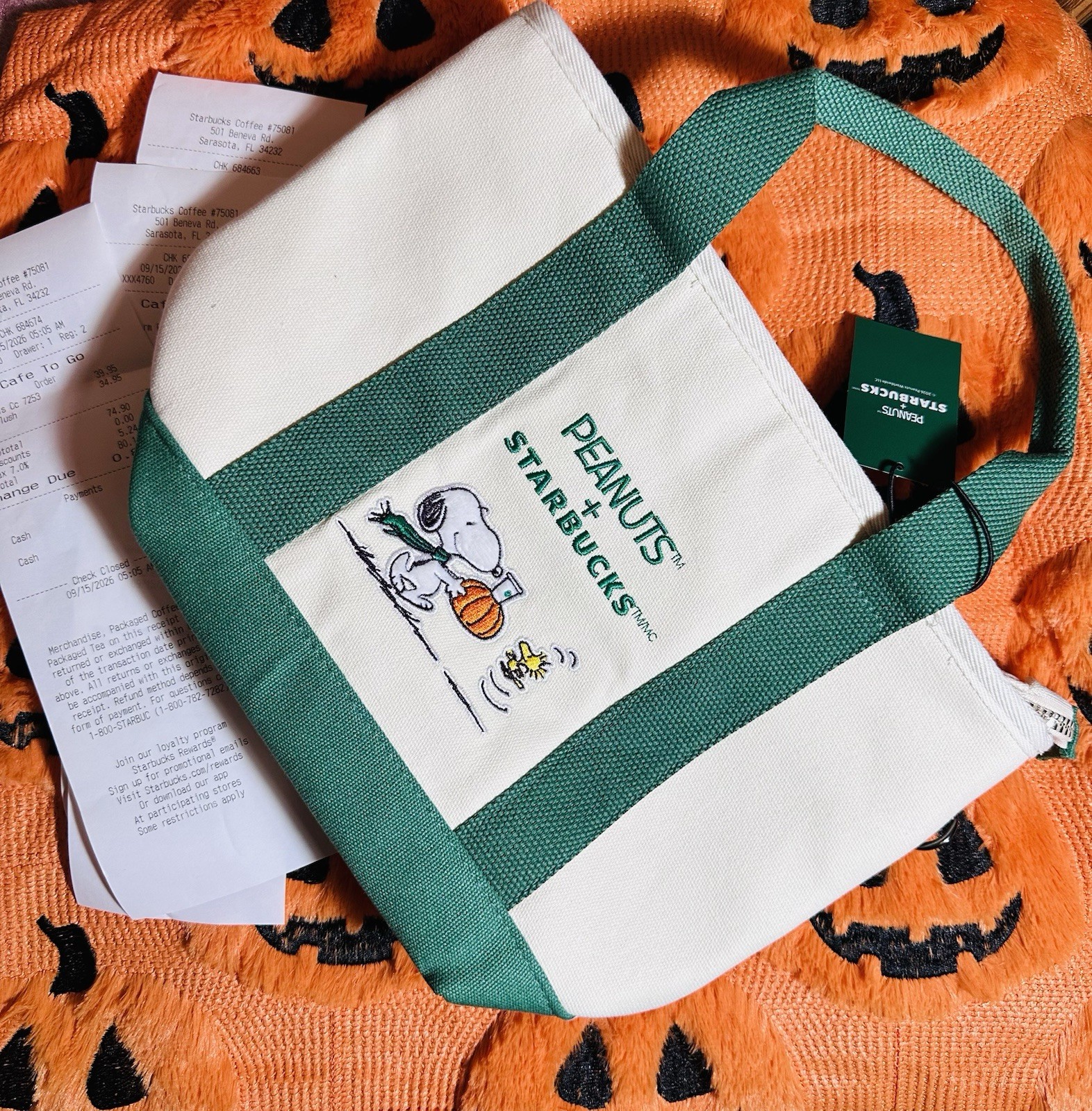 Genuine Starbucks Snoopy Peanuts ੯‧̀͡⬮ Collectible Canvas Tote Bag ੯‧̀͡⬮ Genuine Starbucks Snoopy Peanuts ੯‧̀͡⬮ Collectible Canvas Tote Bag ੯‧̀͡⬮