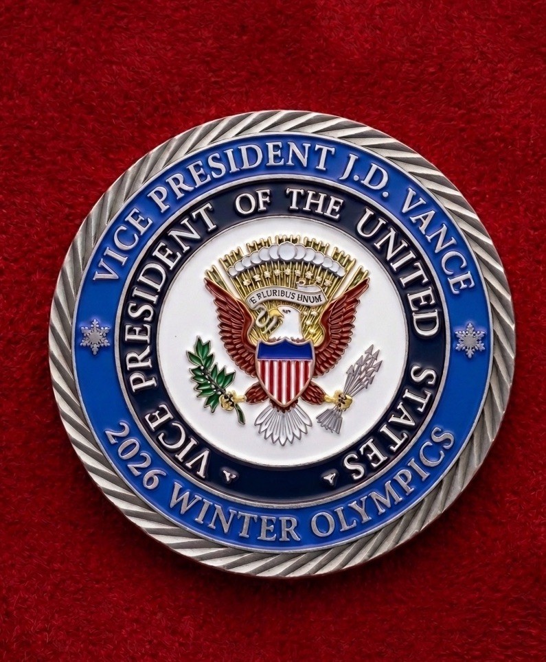 RARE Authentic Vice President JD Vance Olympics 2026 Challenge Coin Trump RARE Authentic Vice President JD Vance Olympics 2026 Challenge Coin Trump