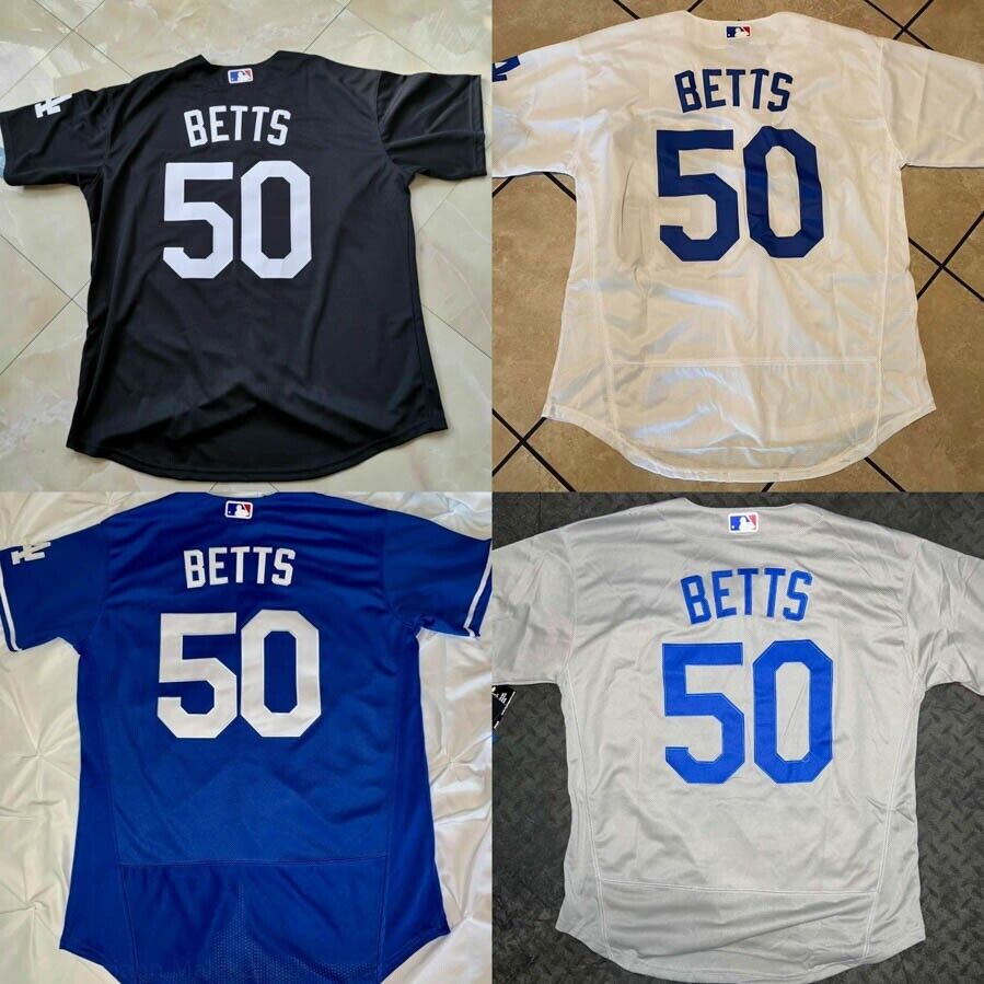 Mookie Betts #50 Fan Made Los Angeles L.A. Dodgers BLU/WHT/BLK/GRY Jersey