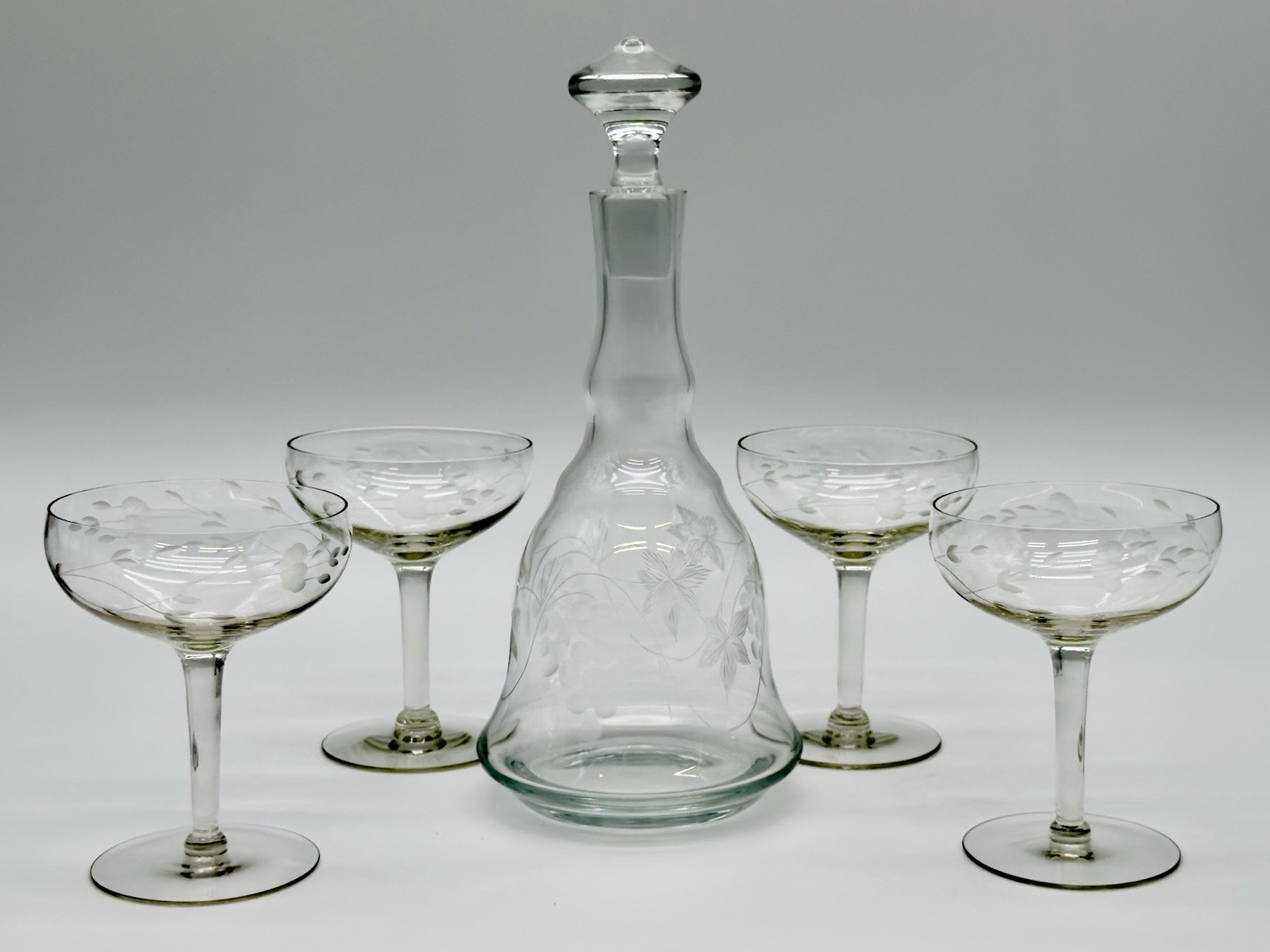 Marvelous Vintage Krosno Poland Crystal Decanter W/ 4 Princess House Glasses Marvelous Vintage Krosno Poland Crystal Decanter W/ 4 Princess House Glasses