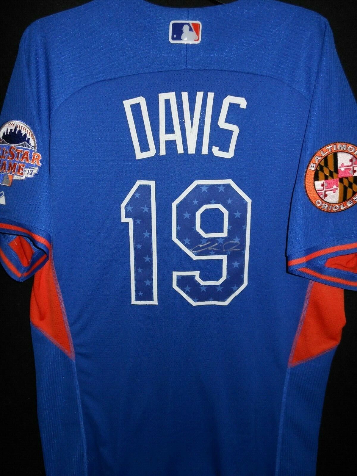 CHRIS DAVIS SIGNED 2013 ALL STAR JERSEY AUTHENTIC. MAJESTIC - BALTIMORE ORIOLES