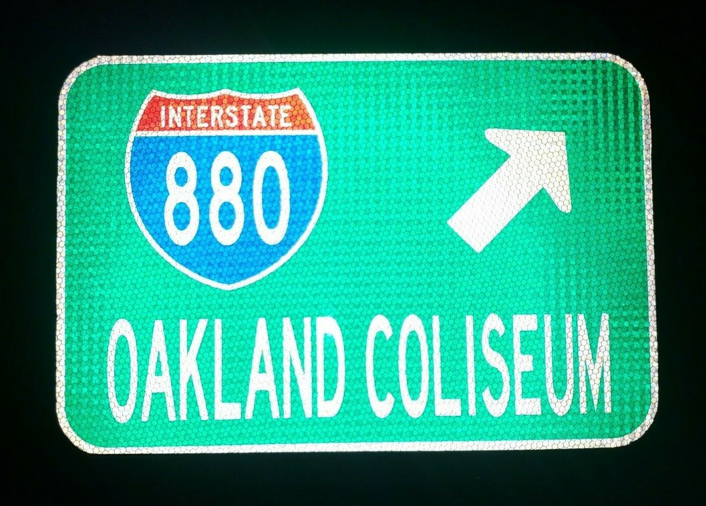 OAKLAND COLISEUM, California route road sign 18