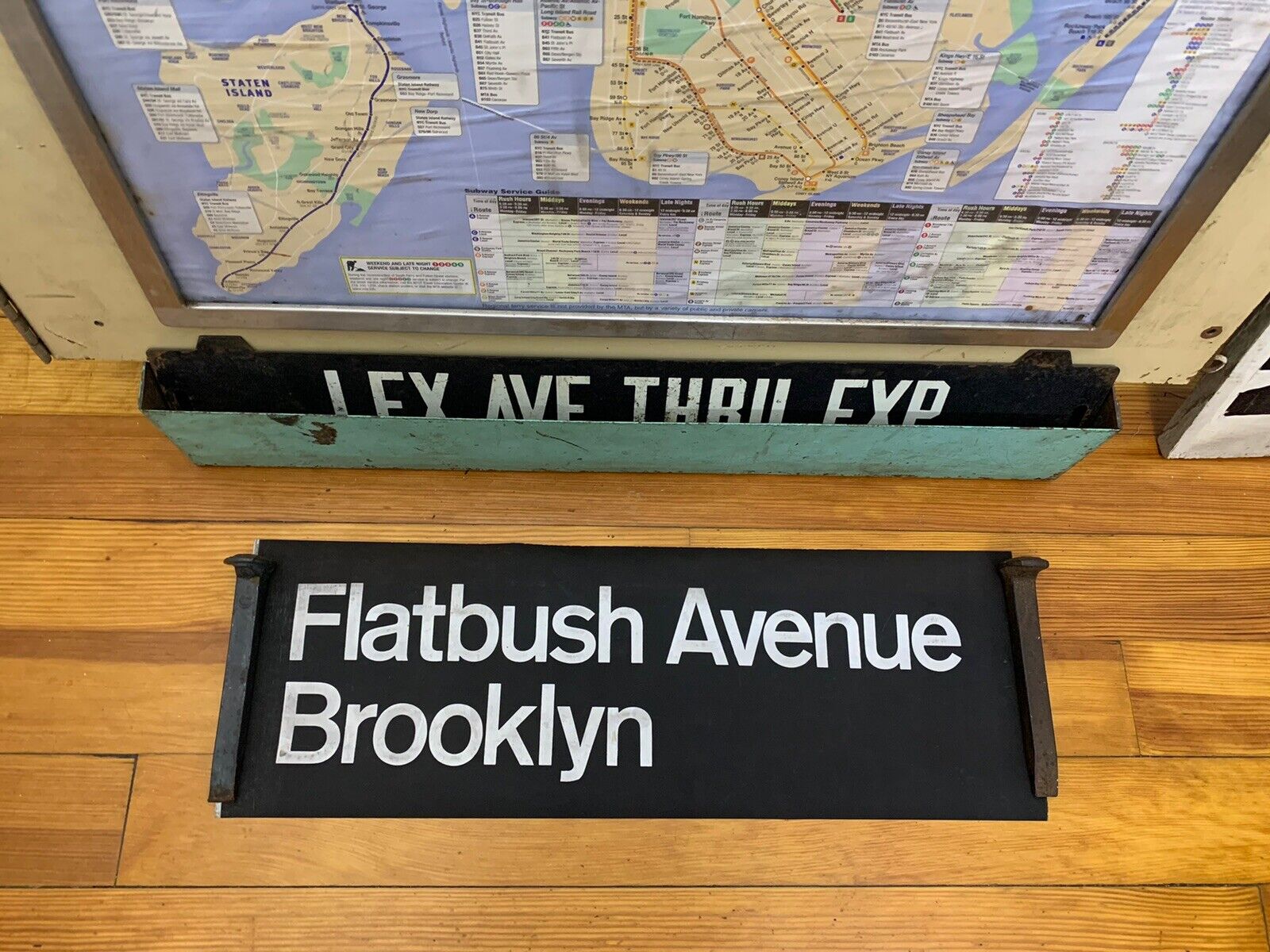 NY NYC SUBWAY ROLL SIGN FLATBUSH AVENUE BROOKLYN ROCKAWAY GIL HODGES MEM. BRIDGE