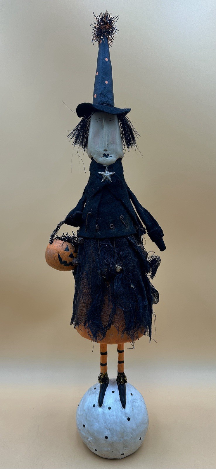 ESC Trading Folk Art Halloween Hazel Witch Figurine Karen Mary Hammerschmidt ESC Trading Folk Art Halloween Hazel Witch Figurine Karen Mary Hammerschmidt