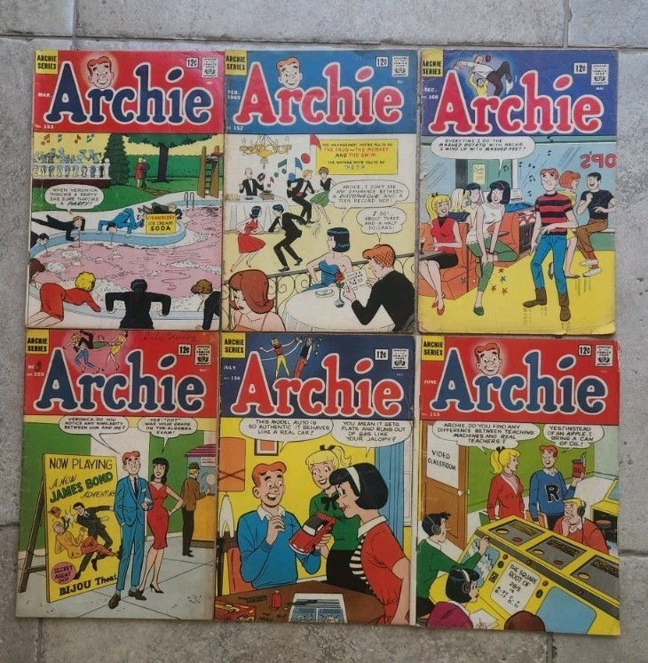 Archie Comics # 152 153 155 156 159 160 lot of 6 1965 issues in GD to VG Archie Comics # 152 153 155 156 159 160 lot of 6 1965 issues in GD to VG