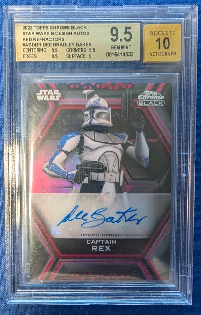 2022 Topps Chrome Black Star Wars Red Refractor Auto /5 Captain Rex BGS 9.5 Dee 2022 Topps Chrome Black Star Wars Red Refractor Auto /5 Captain Rex BGS 9.5 Dee
