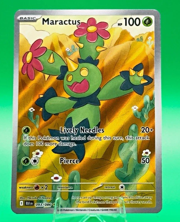 Pokémon TCG Maractus Black Bolt 093/086 Illustration Rare English-NM Pokémon TCG Maractus Black Bolt 093/086 Illustration Rare English-NM