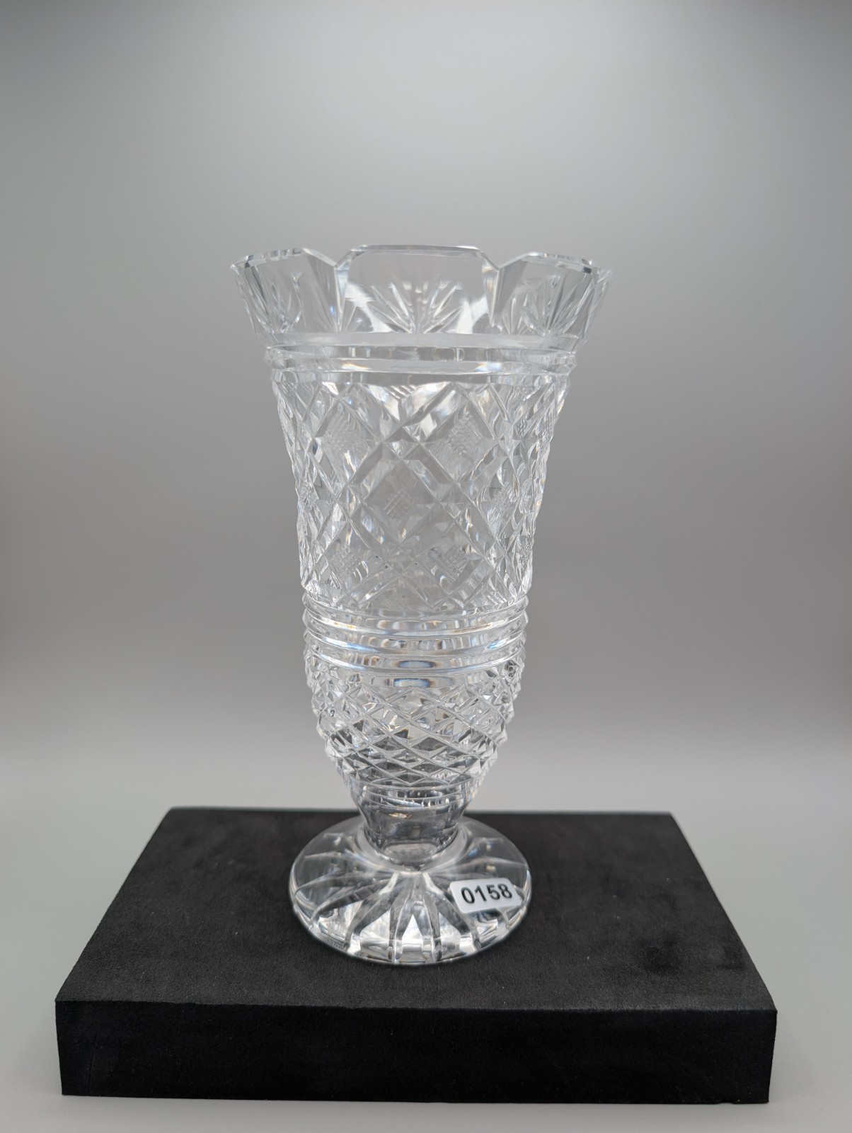 Waterford Crystal Georgian Footed Strawberry Criss Cross Cut 7 Waterford Crystal Georgian Footed Strawberry Criss Cross Cut 7