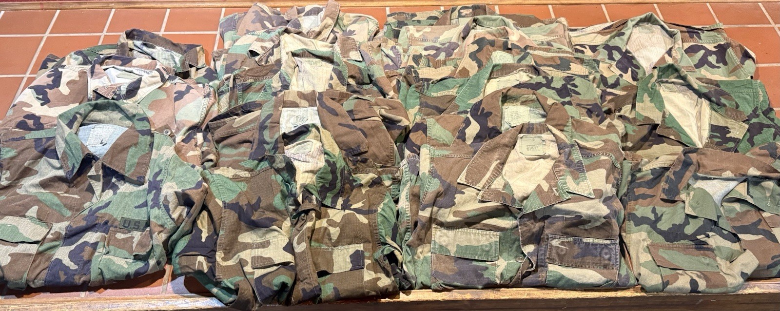 US Military Woodland Combat Uniform Long Sleeve Shirt Field Jacket ~ Lot 18