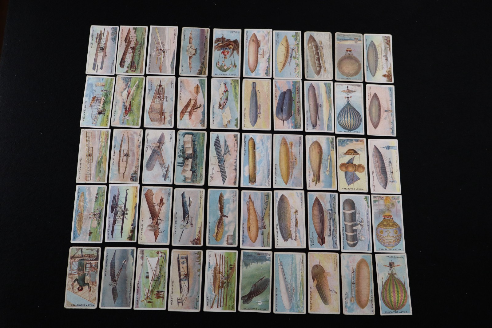 CVR436 Wills Cigarette Cards Aviation 1910 Complete Set 50