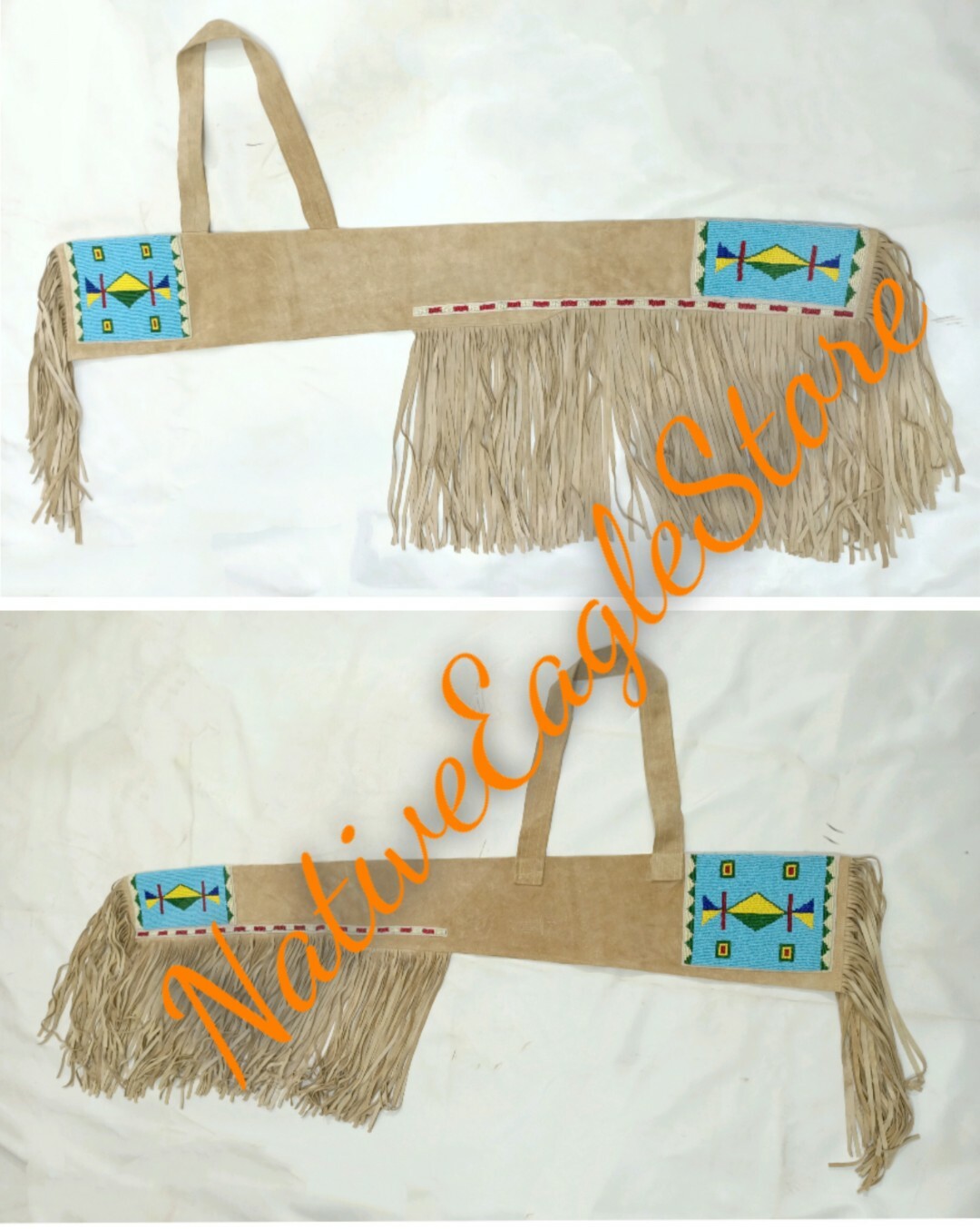 Handmade Old American Lakota Style Sioux Beaded Suede Hide Rifle Sheath NRF35 Handmade Old American Lakota Style Sioux Beaded Suede Hide Rifle Sheath NRF35