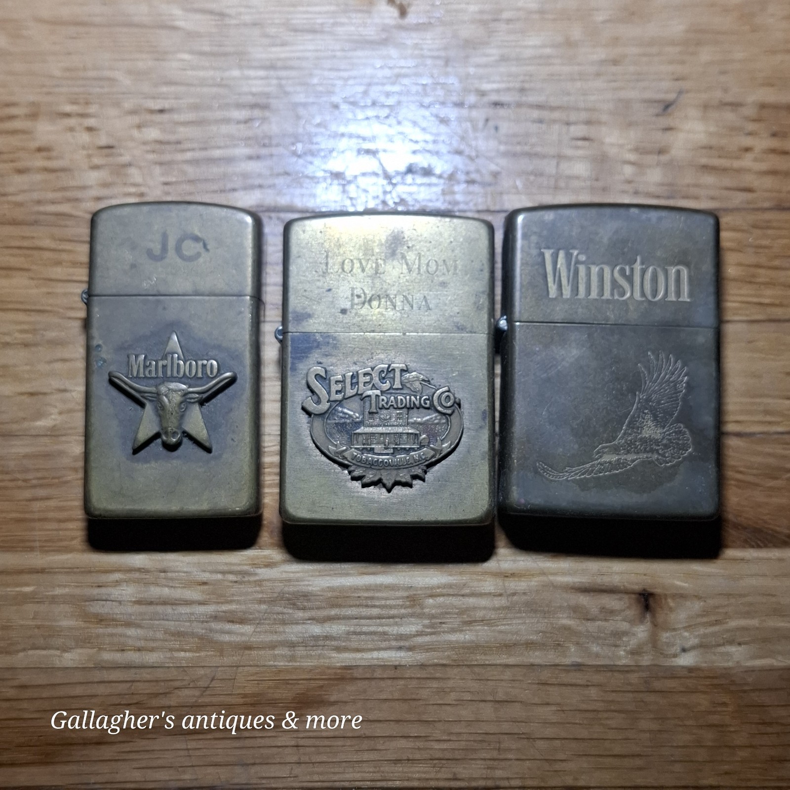 3 Vintage Brass Advertising Lighters Lot Marlboro Winston Select Trading Co 3 Vintage Brass Advertising Lighters Lot Marlboro Winston Select Trading Co