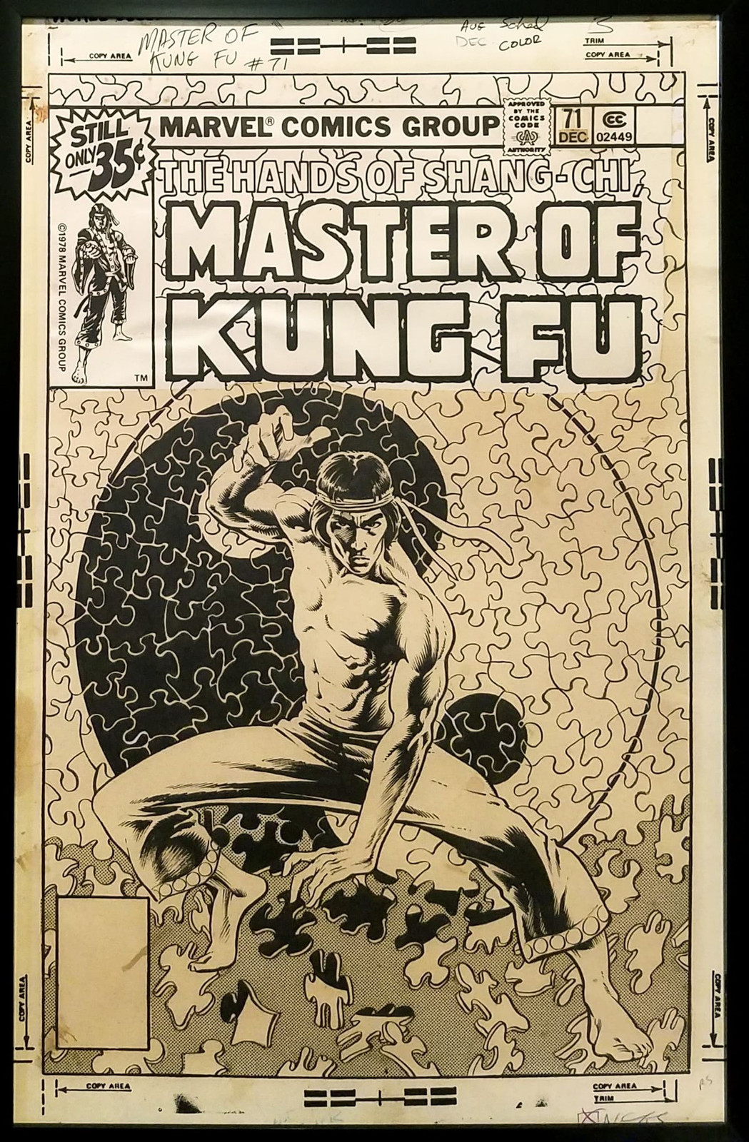 Shang Chi Master of Kung Fu #71 Mike Zeck 11x17 FRAMED Original Art Poster Marve Shang Chi Master of Kung Fu #71 Mike Zeck 11x17 FRAMED Original Art Poster Marve