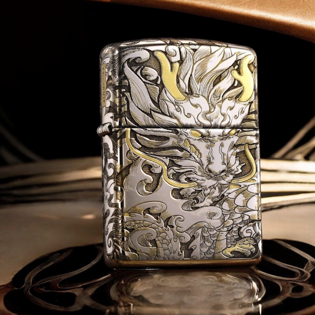 Official Dragon Lighter – Deep Carving Inlaid Design, Mirror Armor Finish Official Dragon Lighter – Deep Carving Inlaid Design, Mirror Armor Finish