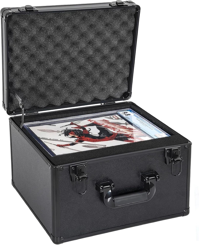 Aluminum Graded Comic Book Storage Box, Hard Case Fits for 14 CGC Graded Comic B Aluminum Graded Comic Book Storage Box, Hard Case Fits for 14 CGC Graded Comic B