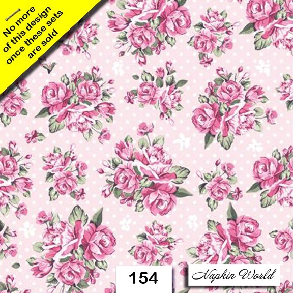(154) TWO Paper Luncheon Decoupage Art Craft Napkins - ROSES FLOWERS CLUSTERS