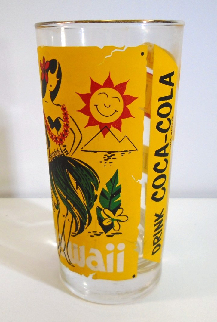Vtg Coca Cola Hawaii Schofield Barracks Drinking Glass Oahu Maui Kauai Coke Cup