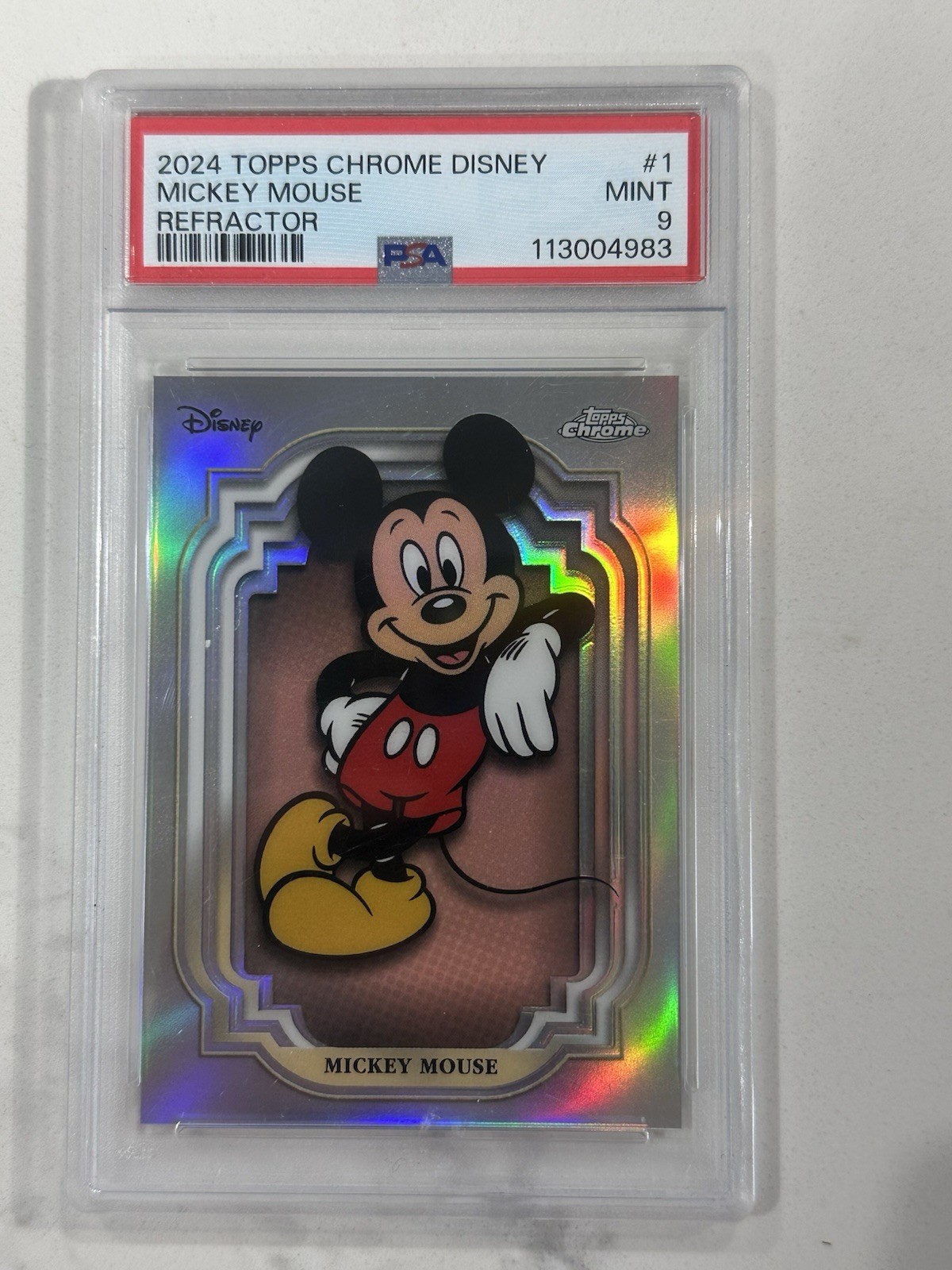 2024 Topps Chrome Disney #1 Mickey Mouse PSA 9 refractor 🐭 🔥