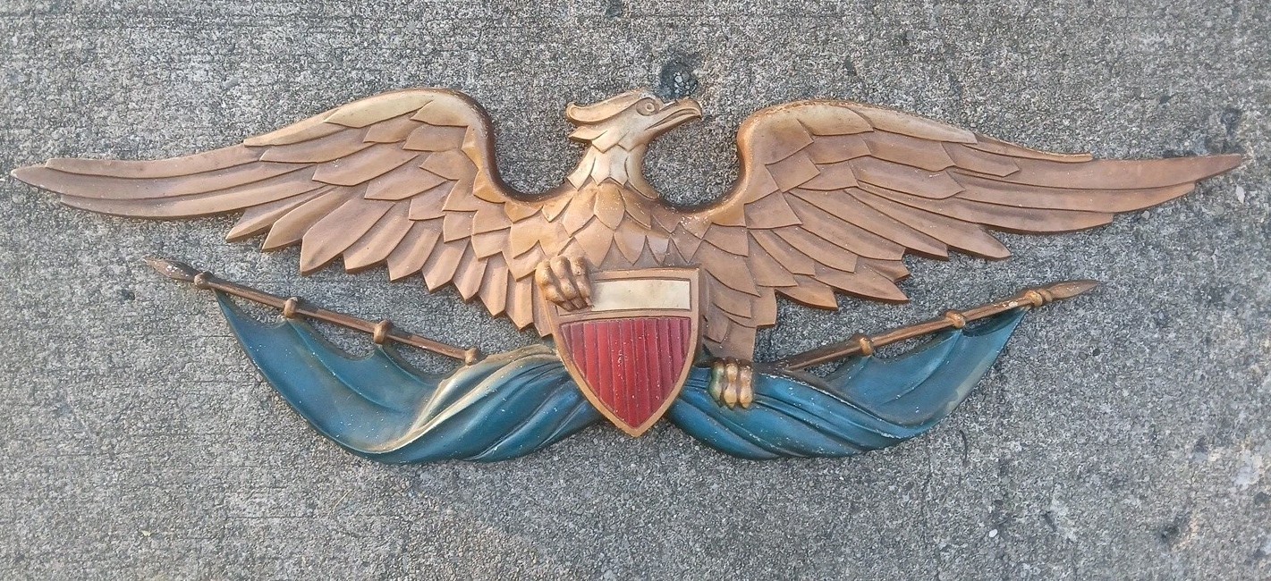 Vintage Sexton Patriotic American Eagle Shield Metal Wall Plaque 27\