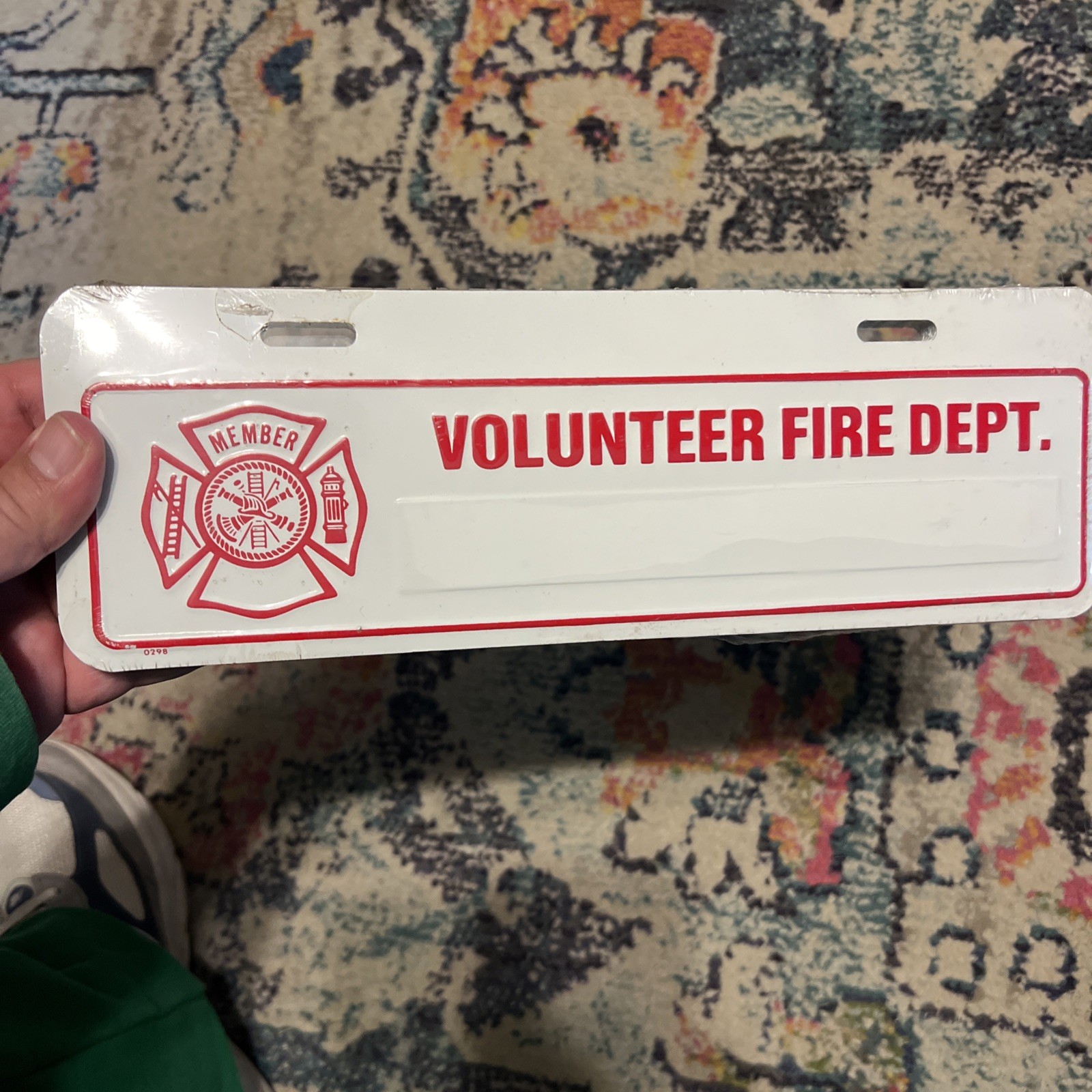 Volunteer Fire Department Metal Aluminum License Plate/Tag Sealed Vintage Volunteer Fire Department Metal Aluminum License Plate/Tag Sealed Vintage