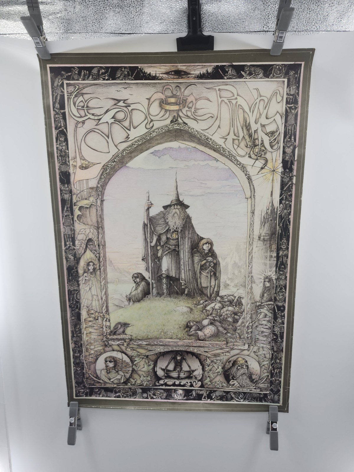 ORIGINAL 1976 Vintage Lord of the Rings Tolkien Poster - James Cauty VG COND ORIGINAL 1976 Vintage Lord of the Rings Tolkien Poster - James Cauty VG COND