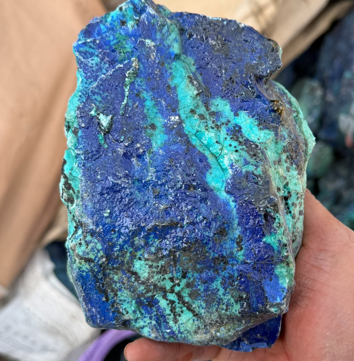 20kg  Wholesale Natural Raw Azurite Rough Quartz Crystal Mineral Specimen