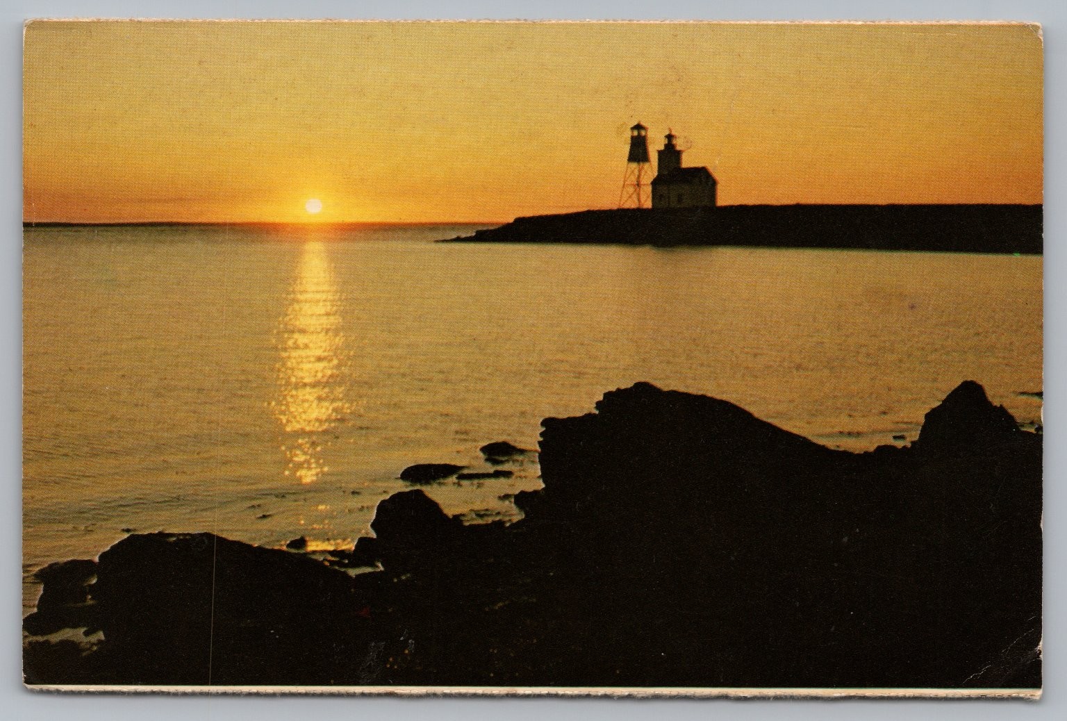Hay River NWT Lighthouse Sunset Postcard 1975 Posted Canada to USA Hay River NWT Lighthouse Sunset Postcard 1975 Posted Canada to USA