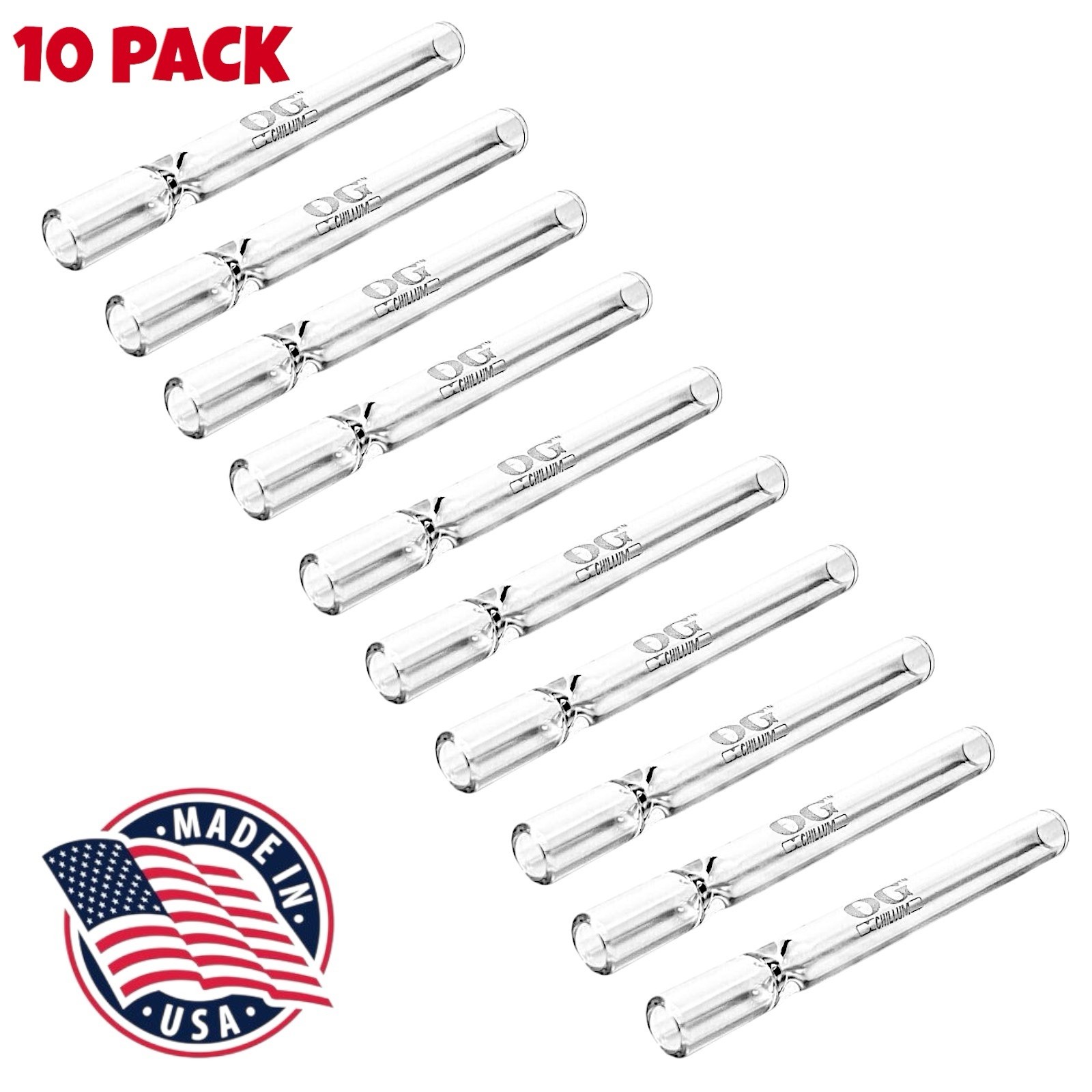 10 Pack OG Chillum 4” One Hitters – USA Made Premium Glass Smoking Pipes 10 Pack OG Chillum 4” One Hitters – USA Made Premium Glass Smoking Pipes