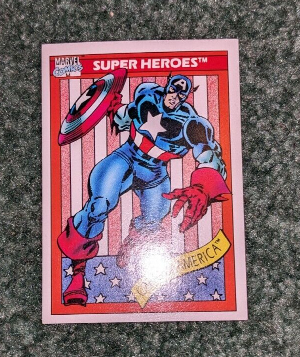 1990 Marvel Universe Super Heroes Series 1 Impel #1 Captain America Card