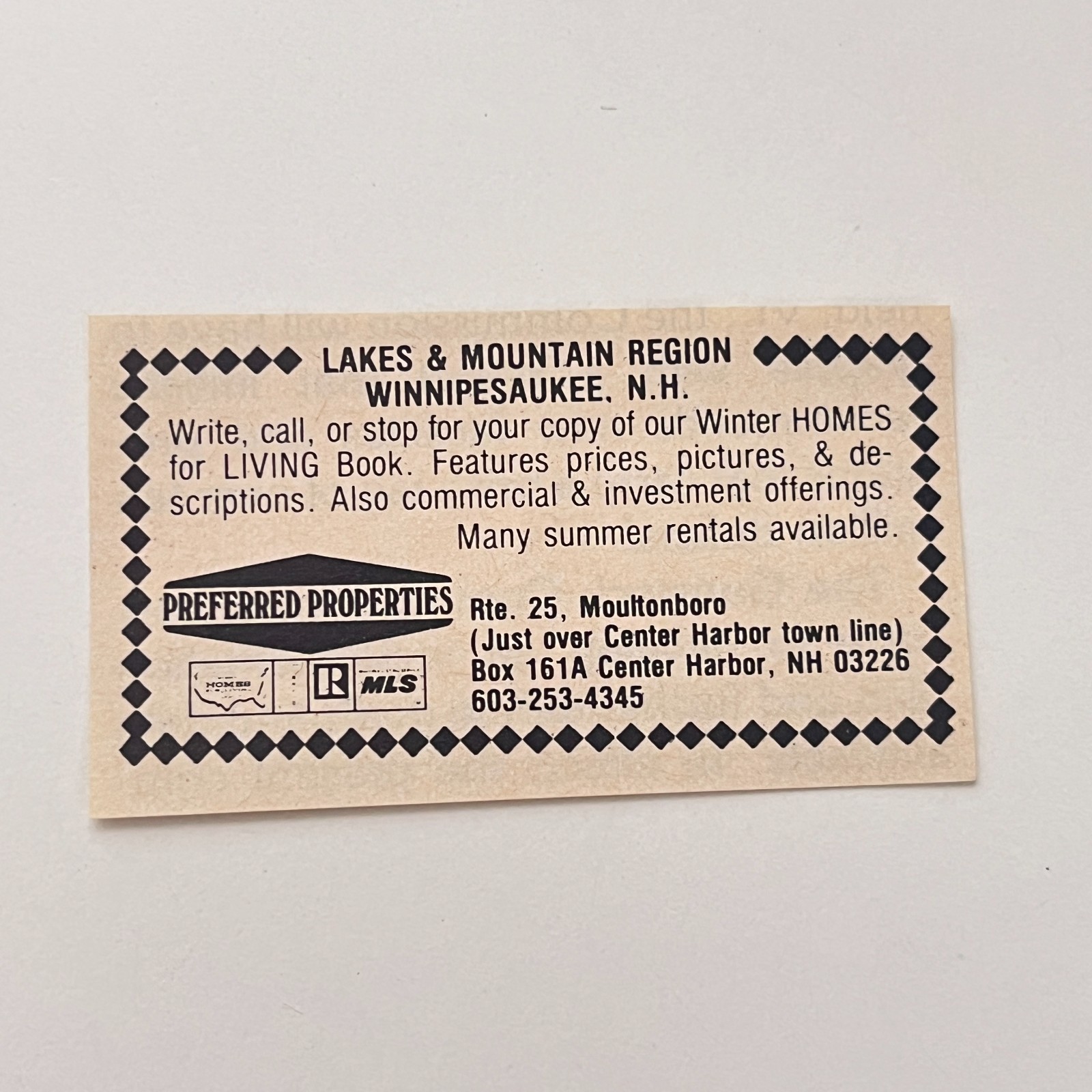 Lakes Mountain Region Preferred Properties Winnipesaukee NH 1979 NH Ad TAK2-S47 Lakes Mountain Region Preferred Properties Winnipesaukee NH 1979 NH Ad TAK2-S47