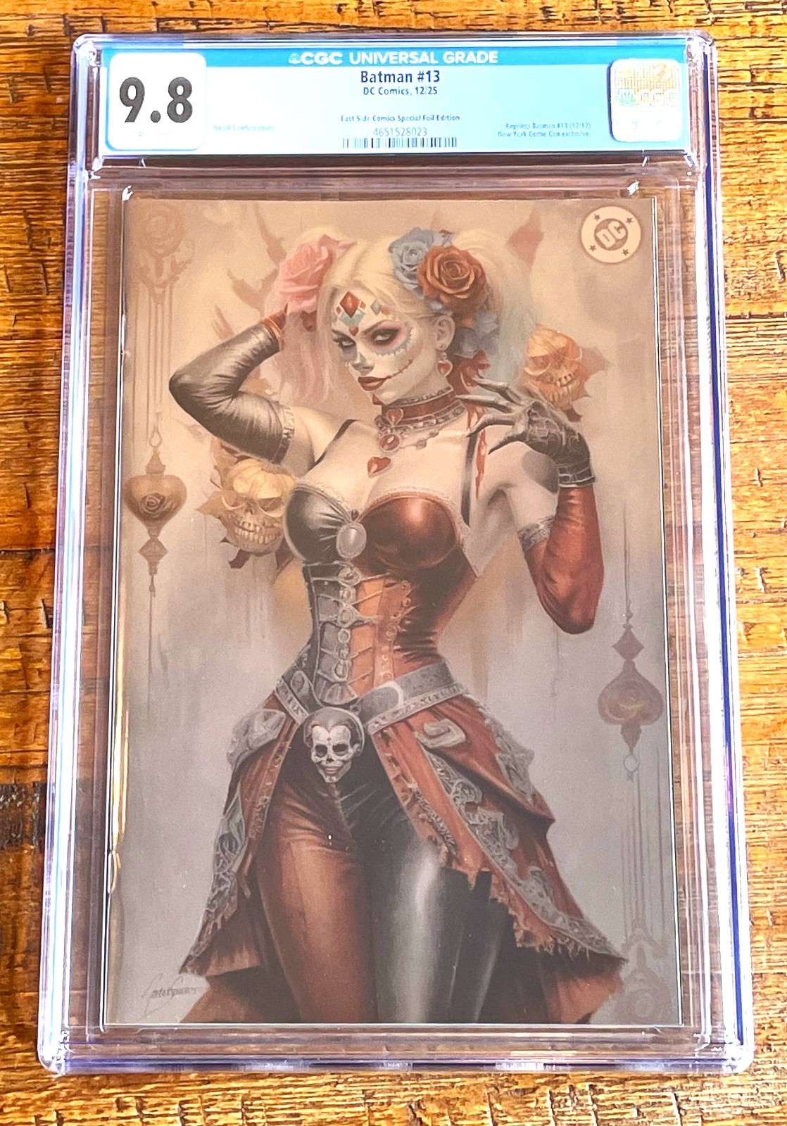 BATMAN NEW 52 #13 CGC 9.8 SANDERS NYCC FOIL DE LOS MUERTOS HARLEY QUINN VARIANT