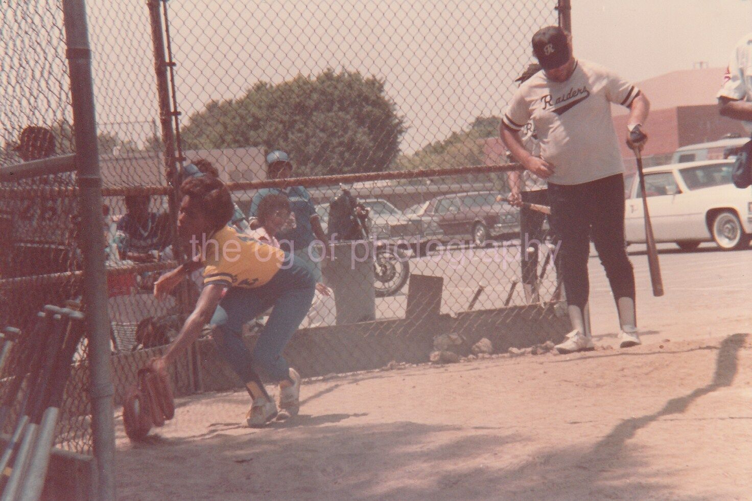 BACKSTOP ABSTRACT Baseball Moment FOUND PHOTOGRAPH Snapshot VINTAGE Girl 811 34