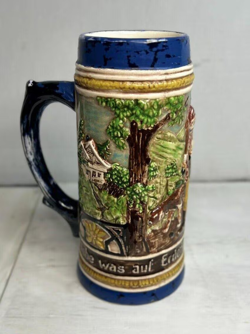 Vintage Holland Mold Stoneware Beer Stein - 8 Vintage Holland Mold Stoneware Beer Stein - 8