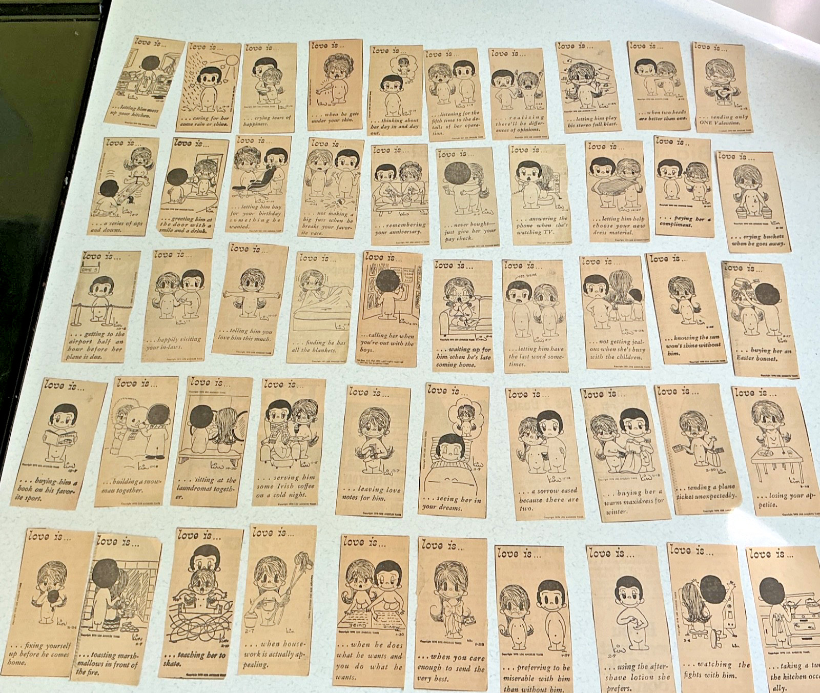 Vintage Love Is… By Kim Casali Original News Paper Clippings Lot of 50 1970-1973