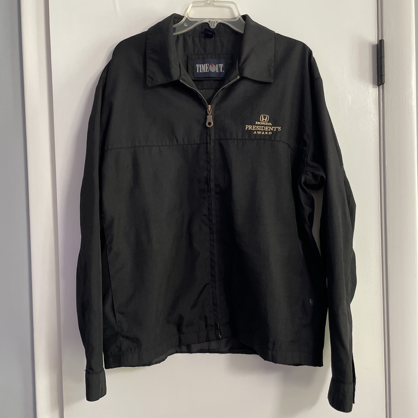 Vtg Honda President\'s Award M Men\'s Black Jacket Coat Auto Car Truck Vtg Honda President\'s Award M Men\'s Black Jacket Coat Auto Car Truck