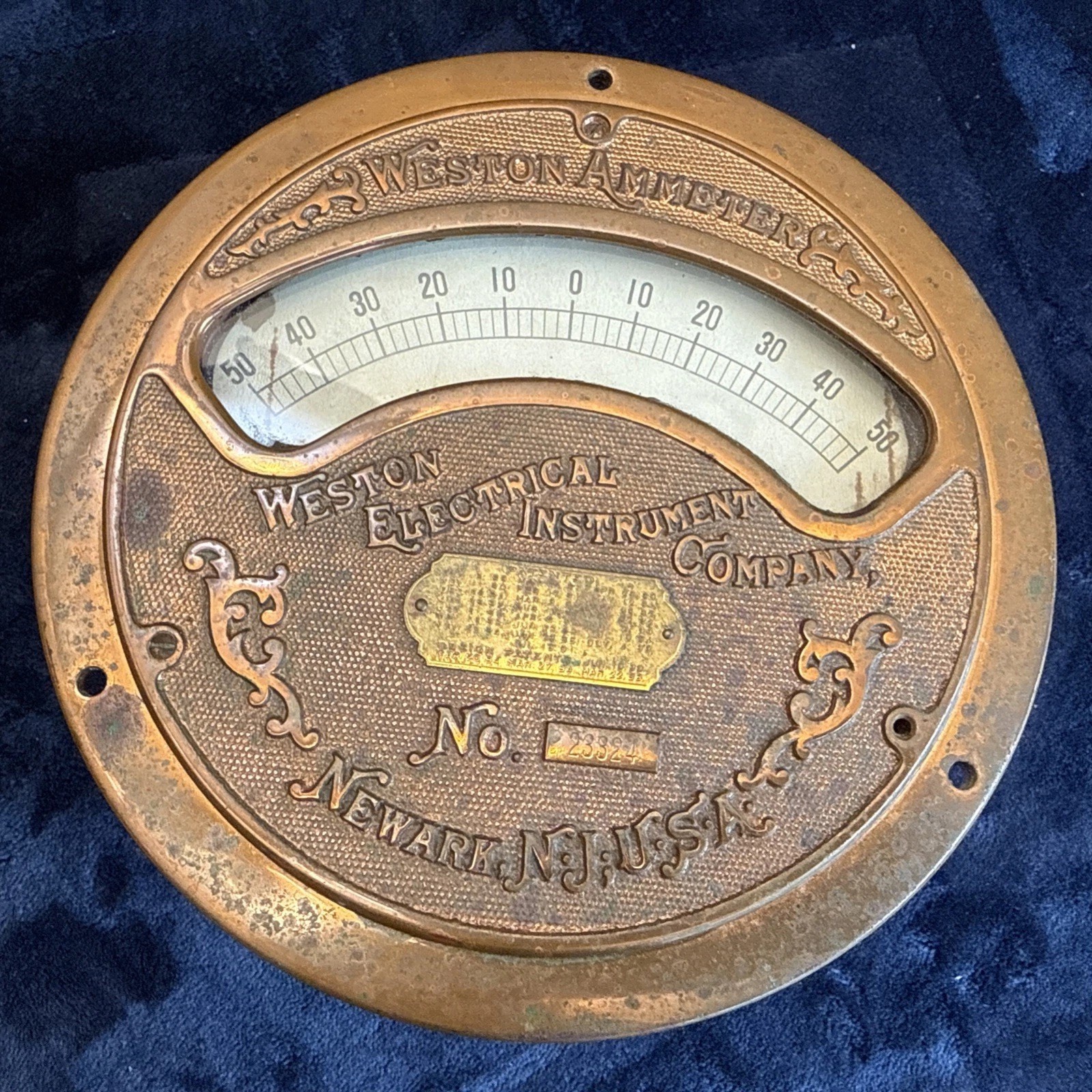 Antique Weston Ammeter 1900-1910 Serial 23324 Antique Weston Ammeter 1900-1910 Serial 23324
