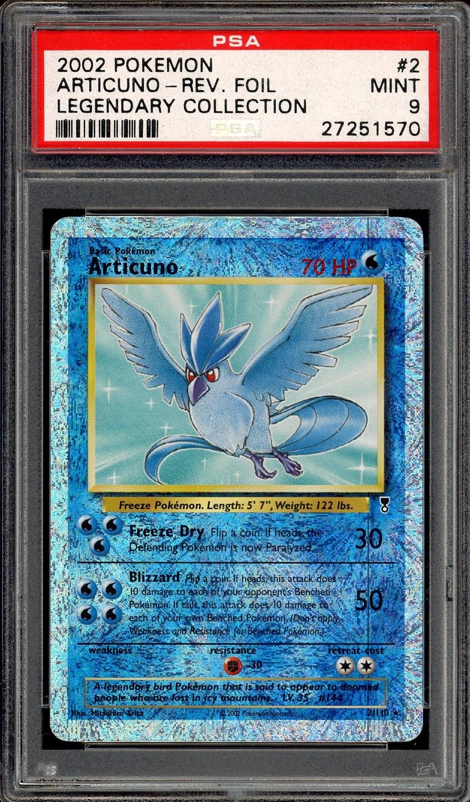 Articuno Reverse Holo 2/110 PSA 9 Legendary Collection Pokemon Mint Articuno Reverse Holo 2/110 PSA 9 Legendary Collection Pokemon Mint